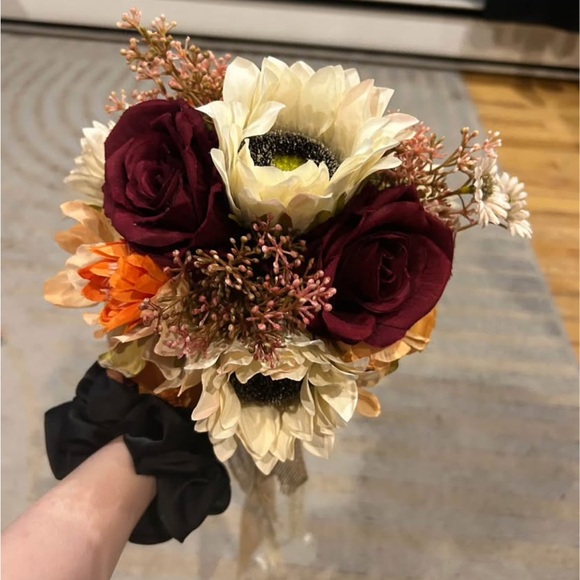Other - Elegant Floral Bouquet with Burgundy and Cream Flowers